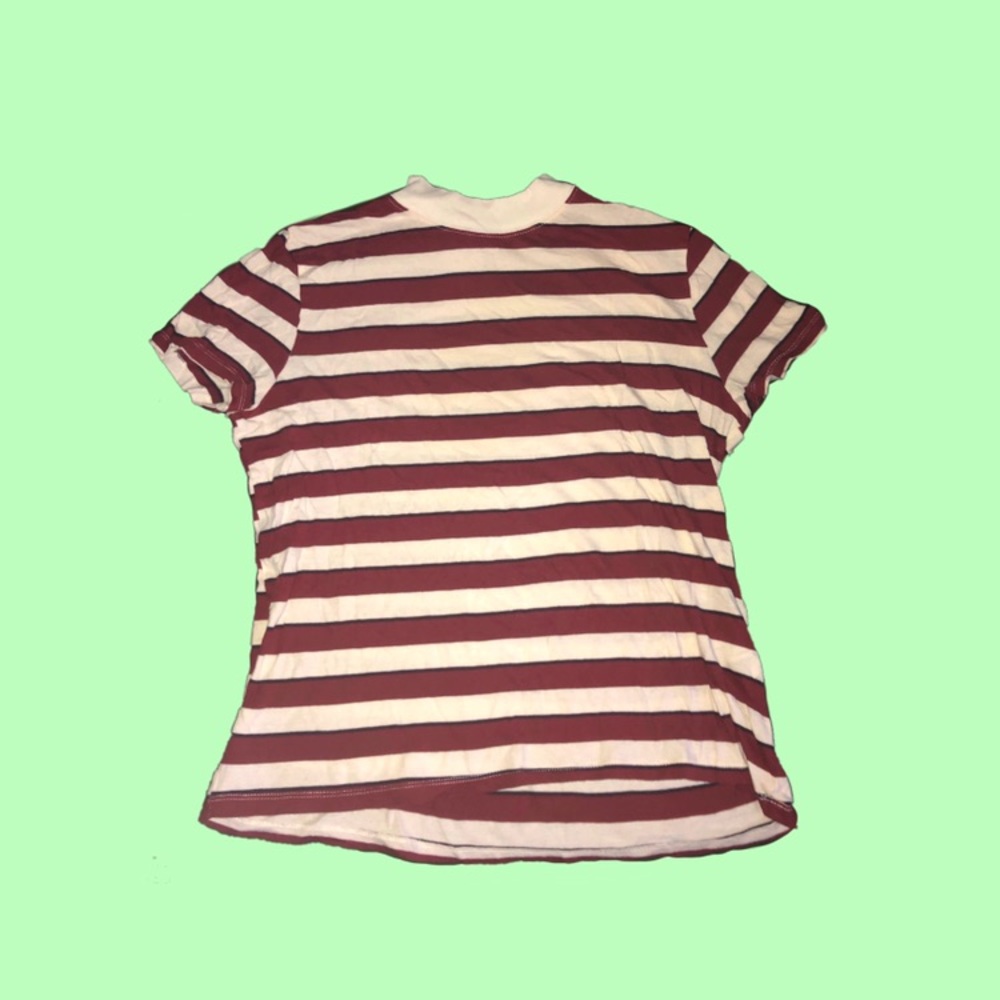 Zara Striped Mockneck Tee